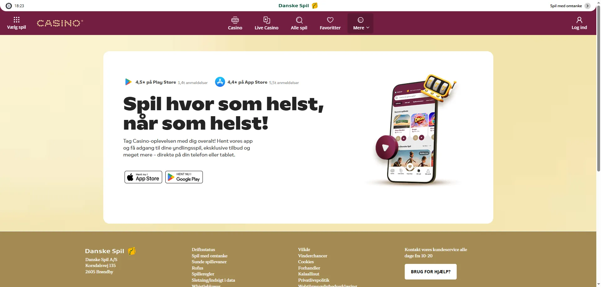 DanskeSpil Casino velkomstbonus og kampagner – bonus op til 500 kr.